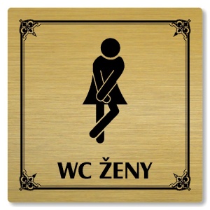 WC ženy, 80x80mm, zlatá, Nebraska